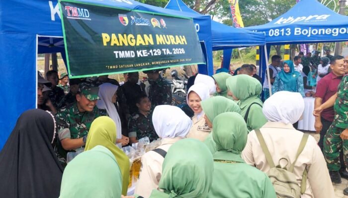 TMMD 129 Bojonegoro Dibuka, Persit Kodim Hadirkan Bazar Sembako Murah