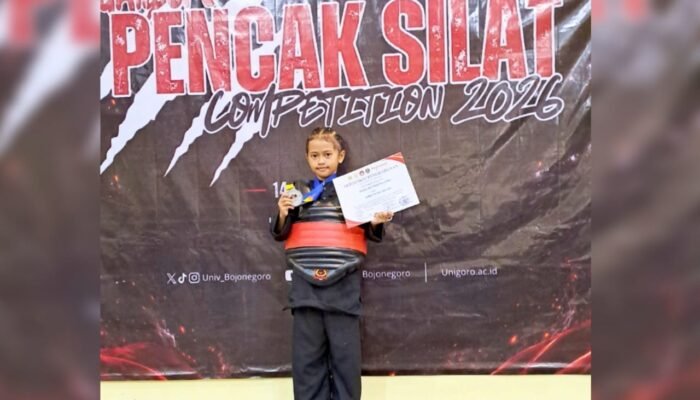 Hebat, Atlet Cilik Kedungadem Bojonegoro Sabet Juara II Unigoro Pencak Silat Competition