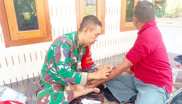 Tak Hanya Bangun Infrastruktur, TMMD 129 Bojonegoro Peduli Kesehatan Warga