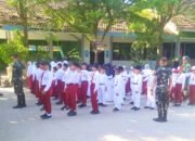 Jelang HUT RI, Satgas TMMD 129 Bojonegoro Latih PBB Siswa SD Kesongo 1