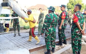 Dansatgas TMMD 129 Bos Turun Langsung Cek Pengecoran Jalan Kesongo