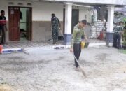 Menginap di Rumah Warga, Satgas TMMD Bojonegoro Rutin Bersihkan Lingkungan