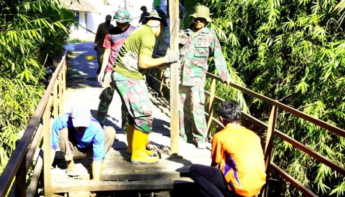 Jembatan Lama di Kesongo Dibongkar, TMMD Bojonegoro Siapkan Akses Baru yang Lebih Aman