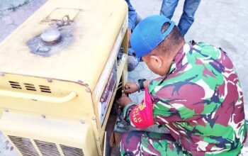 Genset Mati Mendadak, Satgas TMMD Bojonegoro Tak Panik dan Langsung Perbaiki