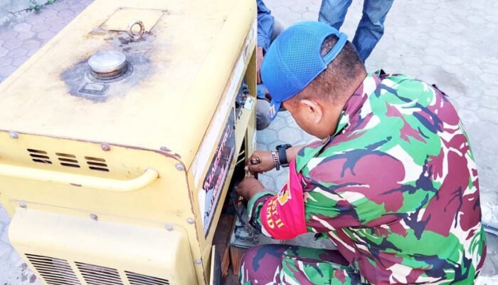 Genset Mati Mendadak, Satgas TMMD Bojonegoro Tak Panik dan Langsung Perbaiki