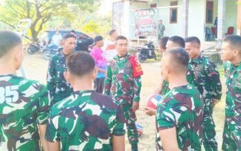 Tak Hanya Bangun Jalan, Satgas TMMD 129 Bojonegoro Ramaikan Turnamen Voli Desa Kesongo