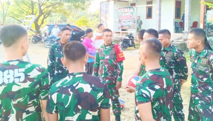 Tak Hanya Bangun Jalan, Satgas TMMD 129 Bojonegoro Ramaikan Turnamen Voli Desa Kesongo