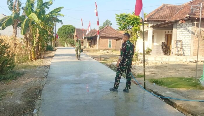 TMMD 129 Bojonegoro Punya Cara Agar Jalan Cor Tetap Kokoh Bertahun-Tahun