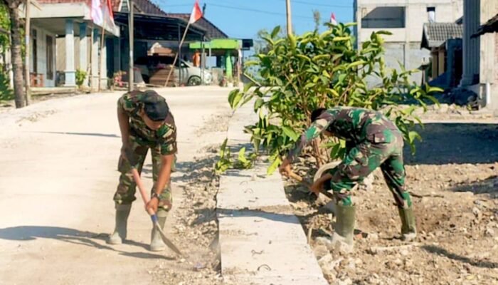 Gotong Royong Hebat, TMMD 129 Bojonegoro Percepat Drainase Desa Kesongo
