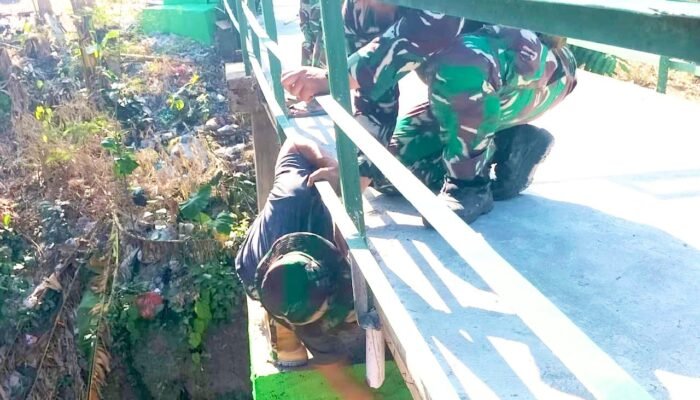 TMMD 129 Bojonegoro Masuki Finishing Jembatan Brang Etan, Akses Warga Makin Lancar