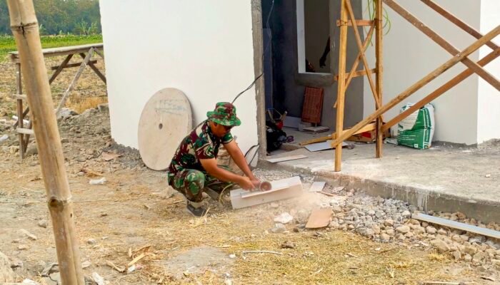 TMMD ke-129 Bojonegoro Fokus Detail Pembangunan Musholla di Rest Area Desa Kesongo