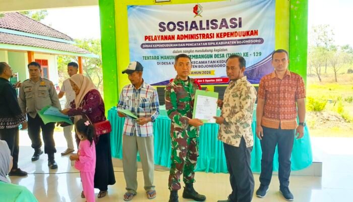 TMMD 129 Bojonegoro Perkuat Pelayanan Publik, Sosialisasi Adminduk Digelar di Desa Kesongo