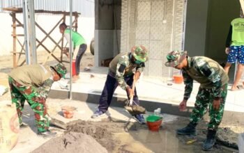 Tinggal Pasang Keramik, Mushola Rest Area TMMD 129 Bojonegoro Segera Dibuka