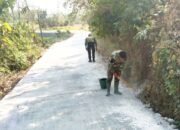 TMMD Bojonegoro Tuntaskan Jalan Kedungpandan, Sisa Material Dibersihkan