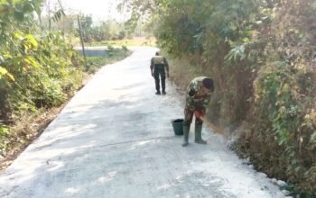 TMMD Bojonegoro Tuntaskan Jalan Kedungpandan, Sisa Material Dibersihkan