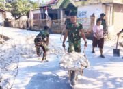 Material Harus Diangkut Pakai Gerobak, TMMD Bojonegoro Pantang Menyerah