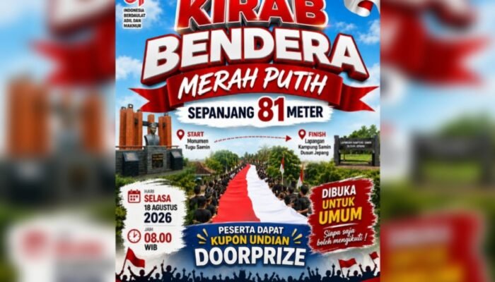 Kirab Bendera Merah Putih 81 Meter, Kampung Samin Siap Gegerkan Bojonegoro