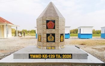 Tugu TMMD 129 Bojonegoro Berdiri Kokoh, Jadi Ikon Baru Desa Kesongo