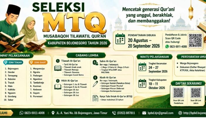 Warga Bojonegoro, Jangan Lewatkan Seleksi MTQ 2026