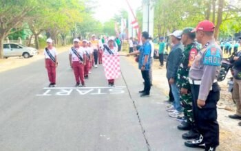 Polsek Kepohbaru Bojonegoro Pastikan Lomba Gerak Jalan SD MI Aman