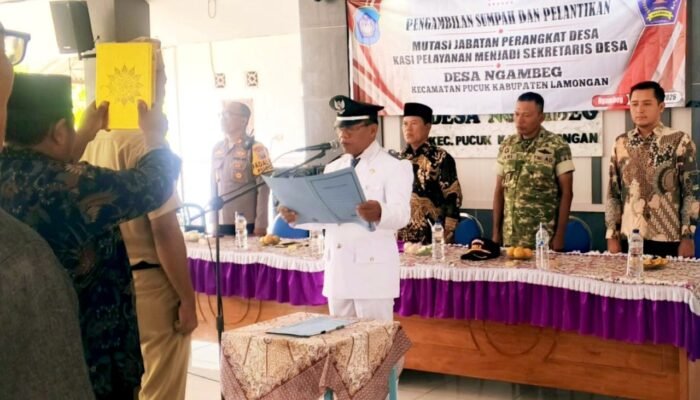 Sah, Kepala Desa Ngambek Pucuk Lamongan Lantik Sekdes Baru, Jabatan Kasi Pelayanan Kini Kosong