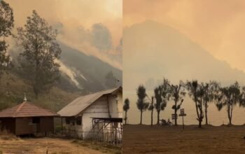 Kebakaran Gunung Semeru Makin Dekat, Ranu Kumbolo Mulai Tertutup Asap