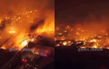 Kobaran Api Mengamuk di Legian Badung Bali, Gudang hingga Bedeng Terbakar
