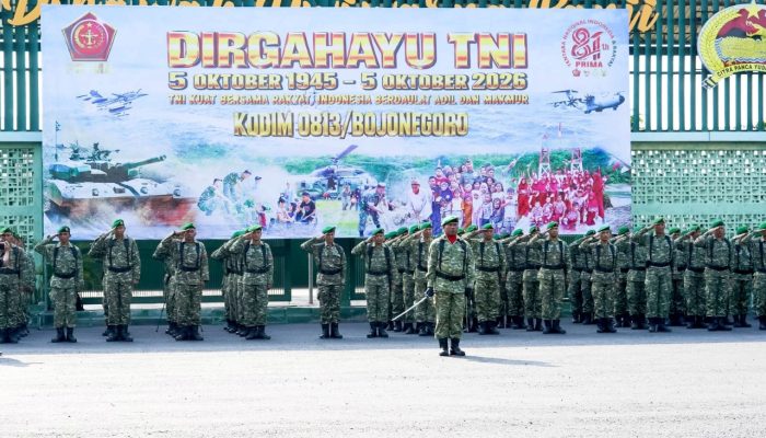 Dandim Bojonegoro Pimpin Upacara HUT TNI ke-81, Ini Pesannya