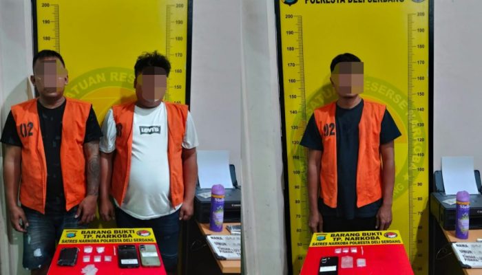 Gerebek Dua Lokasi di Tanjung Morawa Deli Serdang, 3 Pria Ditangkap