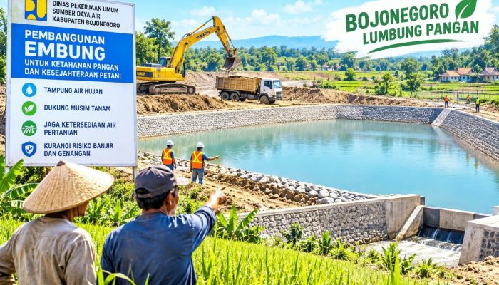 Hadapi Kemarau, PU SDA Bojonegoro Genjot Pembangunan Embung